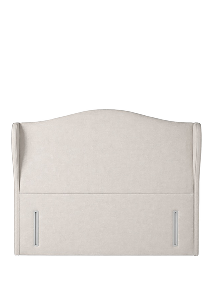 John Lewis Alderly Winged Full Depth Upholstered Headboard, Emperor, Cotton Effect Beige