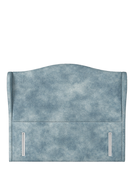 John Lewis Alderly Winged Full Depth Upholstered Headboard, Emperor, Velvet Grey