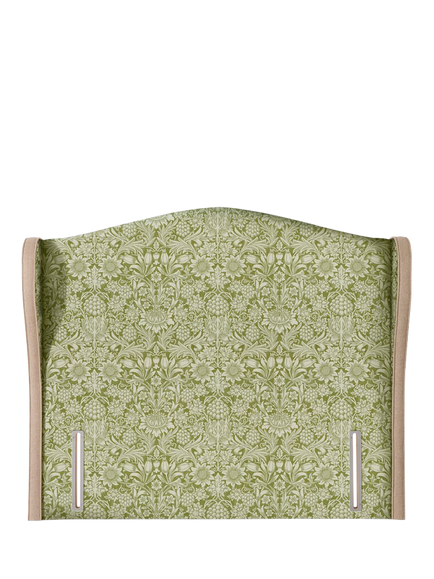 John Lewis Alderly Winged Full Depth Upholstered Headboard, Emperor, William Morris Sunflower