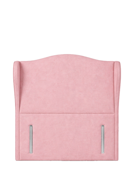 John Lewis Alderly Winged Full Depth Upholstered Headboard, Single, Cotton Effect Pink