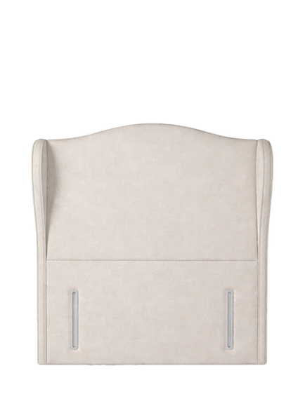 John Lewis Alderly Winged Full Depth Upholstered Headboard, Single, Cotton Effect Beige