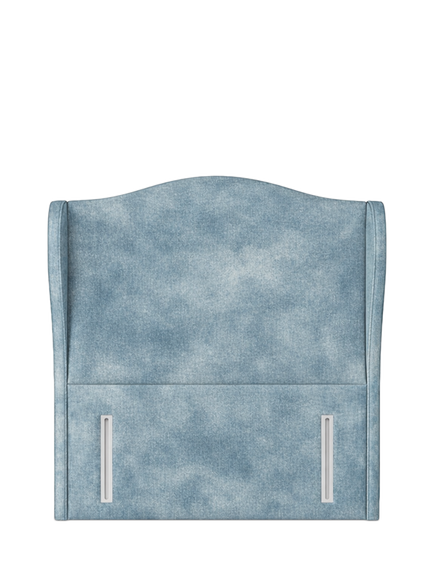 John Lewis Alderly Winged Full Depth Upholstered Headboard, Single, Velvet Grey