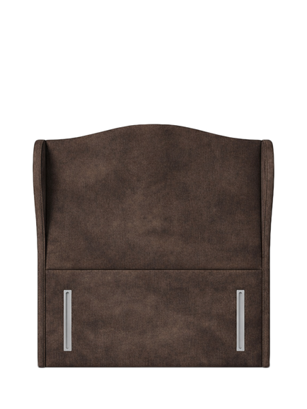 John Lewis Alderly Winged Full Depth Upholstered Headboard, Single, Velvet Espresso
