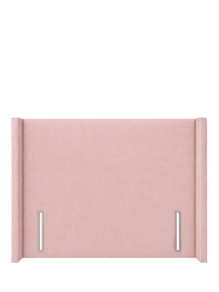 John Lewis Windermere Winged Full Depth Upholstered Headboard, Double, Cotton Effect Pink