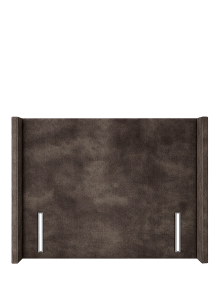 John Lewis Windermere Winged Full Depth Upholstered Headboard, Double, Velvet Espresso