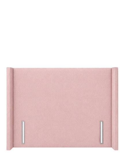 John Lewis Windermere Winged Full Depth Upholstered Headboard, King Size, Cotton Effect Pink
