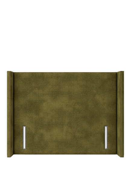 John Lewis Windermere Winged Full Depth Upholstered Headboard, King Size, Velvet Moss