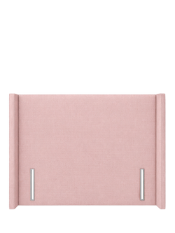 John Lewis Windermere Winged Full Depth Upholstered Headboard, Super King Size, Cotton Effect Pink