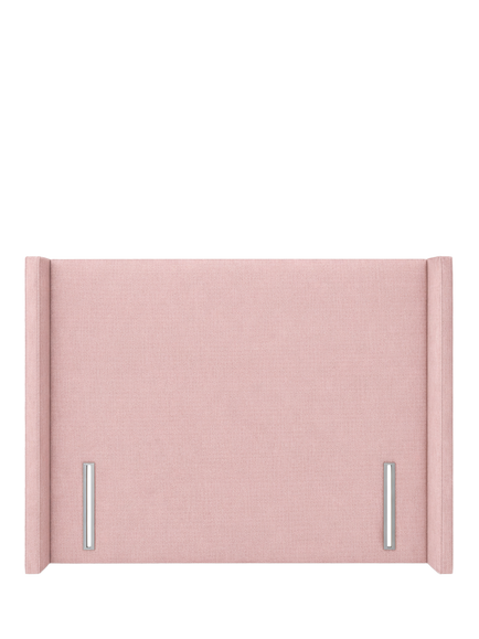 John Lewis Windermere Winged Full Depth Upholstered Headboard, Super King Size, Cotton Effect Pink