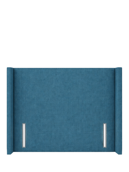 John Lewis Windermere Winged Full Depth Upholstered Headboard, Super King Size, Cotton Effect Denim