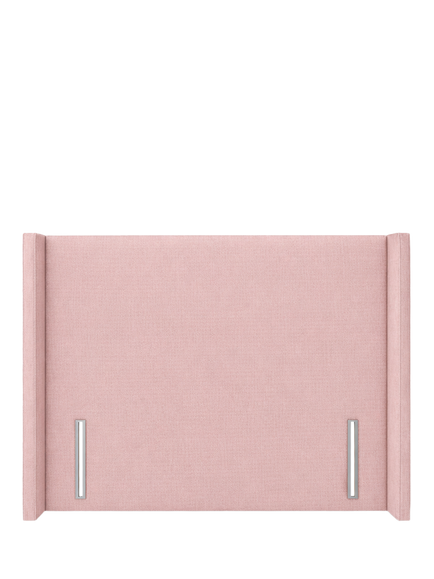 John Lewis Windermere Winged Full Depth Upholstered Headboard, Emperor, Cotton Effect Pink
