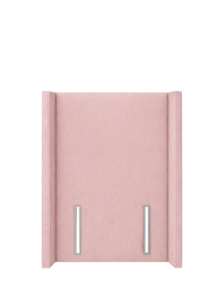 John Lewis Windermere Winged Full Depth Upholstered Headboard, Single, Cotton Effect Pink