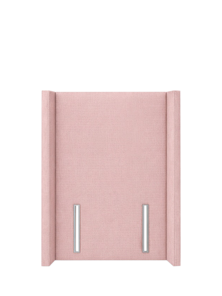 John Lewis Windermere Winged Full Depth Upholstered Headboard, Single, Cotton Effect Pink