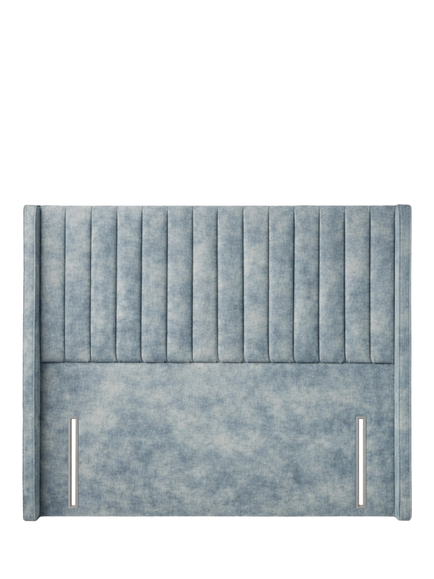 John Lewis Belgravia Winged Full Depth Upholstered Headboard, Double, Velvet Grey
