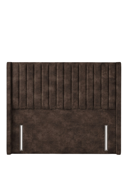 John Lewis Belgravia Winged Full Depth Upholstered Headboard, Double, Velvet Espresso