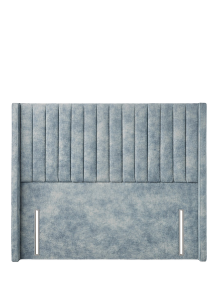 John Lewis Belgravia Winged Full Depth Upholstered Headboard, King Size, Velvet Grey