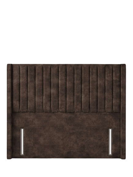 John Lewis Belgravia Winged Full Depth Upholstered Headboard, Super King Size, Velvet Espresso