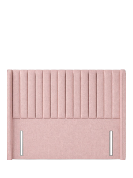 John Lewis Belgravia Winged Full Depth Upholstered Headboard, Emperor, Cotton Effect Pink