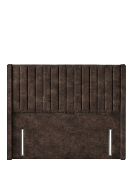 John Lewis Belgravia Winged Full Depth Upholstered Headboard, Emperor, Velvet Espresso