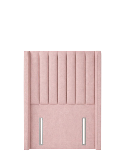 John Lewis Belgravia Winged Full Depth Upholstered Headboard, Single, Cotton Effect Pink