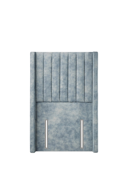 John Lewis Belgravia Winged Full Depth Upholstered Headboard, Single, Velvet Grey