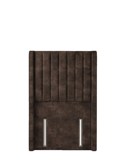 John Lewis Belgravia Winged Full Depth Upholstered Headboard, Single, Velvet Espresso