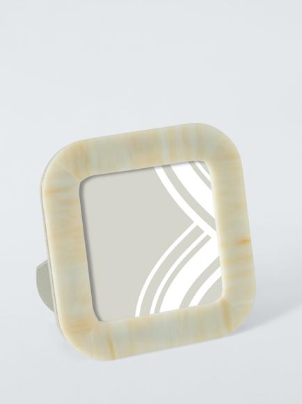 John Lewis Glass Mosaic Photo Frame, Avocado Green, Pearl Cream