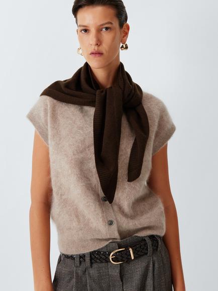 John Lewis Cashmere Triangle Scarf, Choc
