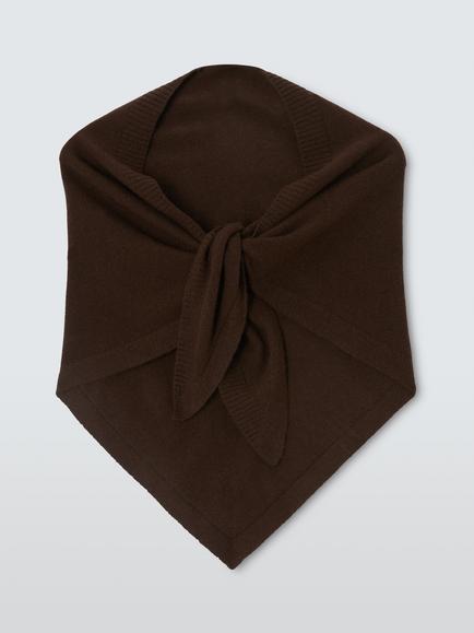 John Lewis Cashmere Triangle Scarf - view 2, Choc