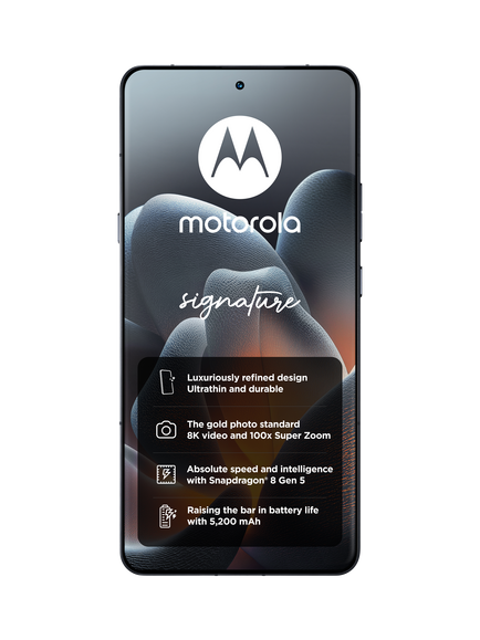 Motorola Signature Smartphone, Android, 16GB RAM, 6.78”, 5G, SIM Free, 512GB, Carbon - view 2, Carbon