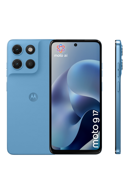 Motorola moto g17 Smartphone, Android, 4GB RAM, 6.72”, 5G, SIM Free, 128GB, Alaskan Blue, Alaskan Blue