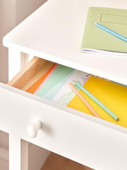 Great Little Trading Co Junior Study Desk & Pinboard, White - view 2, White