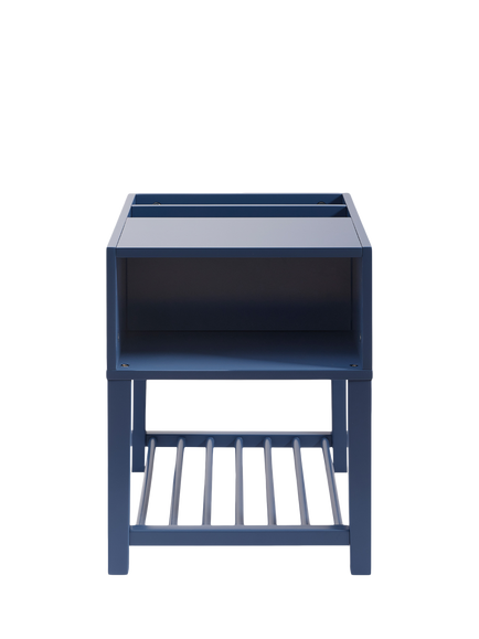 Great Little Trading Co Croft Bedside Table with Storage - view 2, Blue