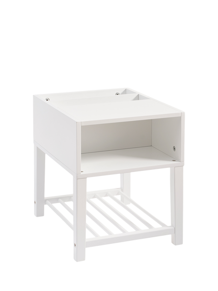 Great Little Trading Co Croft Bedside Table, White, White