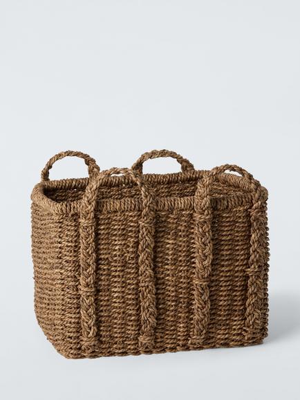 John Lewis Bulrush Basket, Cocoa, Cocoa