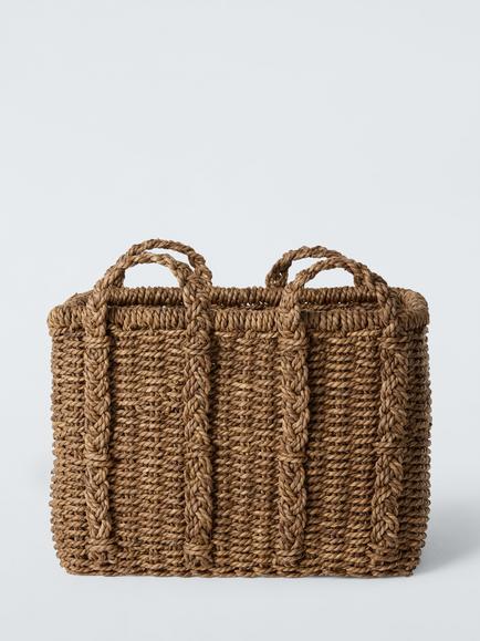 John Lewis Bulrush Basket, Cocoa - view 2, Cocoa