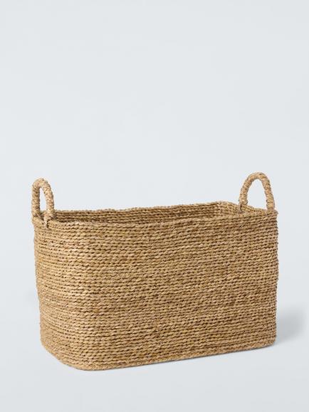 John Lewis Wave Large Bulrush Basket, Natural, Natural