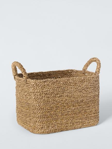 John Lewis Wave Medium Bulrush Basket, Natural, Natural