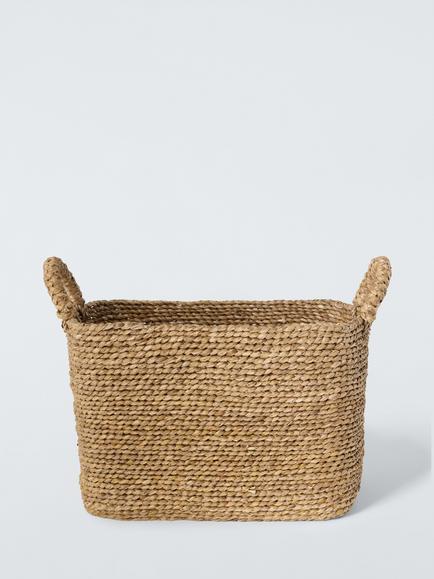 John Lewis Wave Medium Bulrush Basket, Natural - view 2, Natural