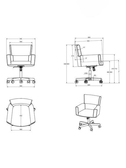 John Lewis Snug Swivel Offfice Chair, Natural - view 2, Natural