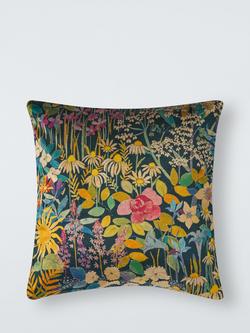 Liberty London Faria Flowers Cushion, Lichen, Lichen