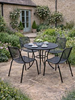 KETTLER Arna 4-Seater Round Garden Dining Table & Chairs Set, Dark Grey - view 2, Dark Grey