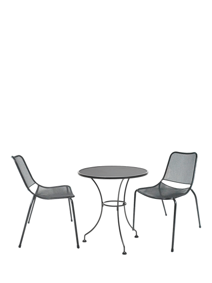KETTLER Arna 2-Seater Round Garden Bistro Table & Chairs Set, Dark Grey, Dark Grey