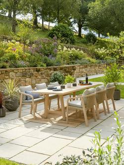 KETTLER Cora Rope 6-Seater Rectangular Garden Dining Table & Chairs Set, FSC-Certified (Acacia Wood), Natural - view 2, Natural