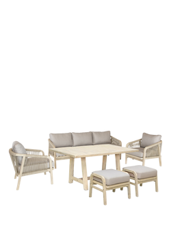 KETTLER Cora Rope 7-Seater Casual Garden Dining Set, FSC-Certified (Acacia Wood), Natural, Natural