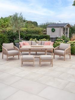 KETTLER Cora Rope 7-Seater Casual Garden Dining Set, FSC-Certified (Acacia Wood), Natural - view 2, Natural