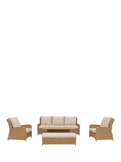 KETTLER Derwent Woven 7-Seater Garden Set with Height-Adjustable Table, Brown, Brown