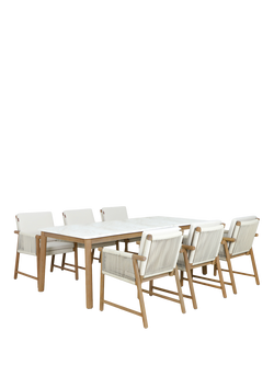 KETTLER Forest 6-Seater Rectangular Garden Dining Table & Chairs Set, FSC-Certified (Acacia Wood), Natural, Natural