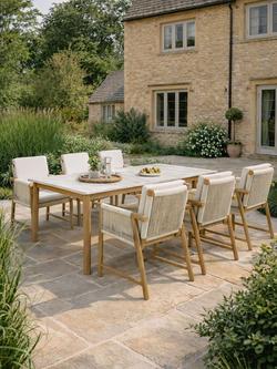 KETTLER Forest 6-Seater Rectangular Garden Dining Table & Chairs Set, FSC-Certified (Acacia Wood), Natural - view 2, Natural