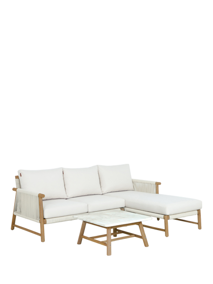 KETTLER Forest 5-Seater Garden Sofa Chaise, FSC-Certified (Acacia Wood), Natural, Natural